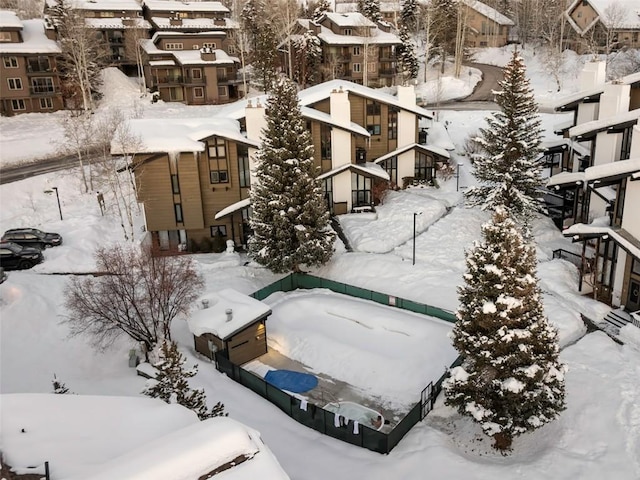 view of snowy aerial view