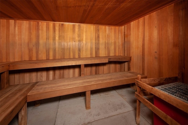 view of sauna