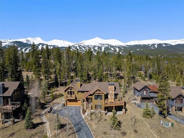 bird's eye view featuring a mountain view