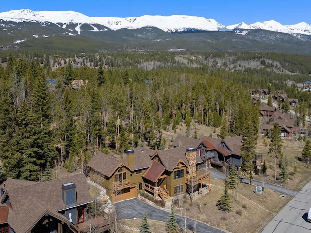 aerial view featuring a mountain view