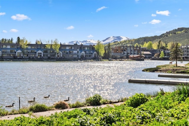 property view of water featuring a mountain view