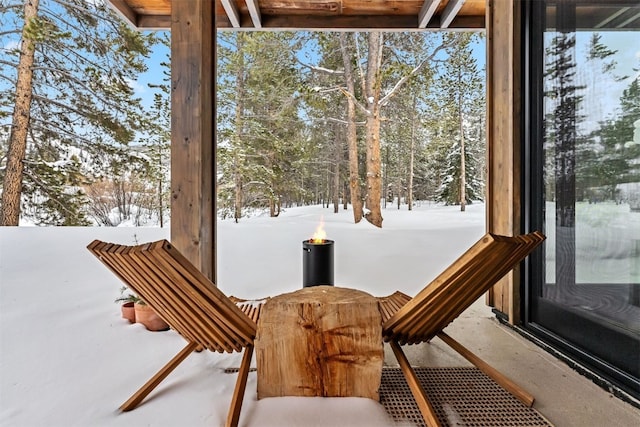 view of unfurnished sunroom