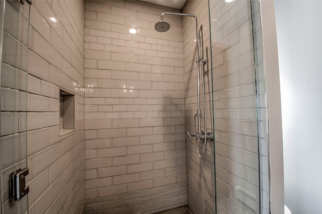 bathroom featuring walk in shower