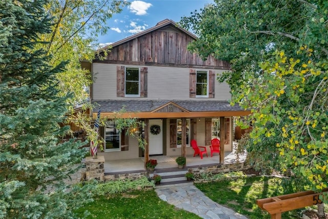 view of front of home with a porch