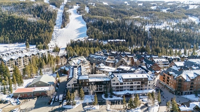 view of snowy aerial view