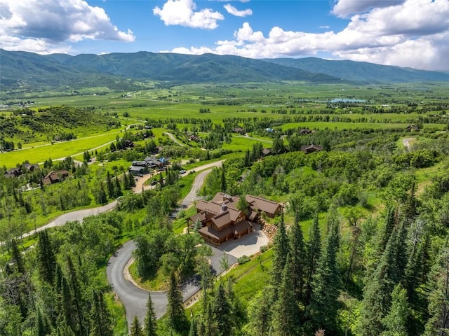 bird's eye view featuring a mountain view