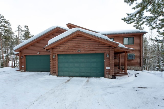 cabin with a garage