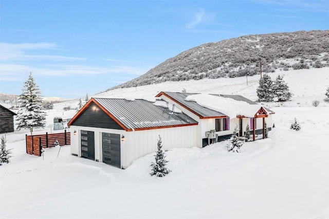 exterior space featuring a mountain view