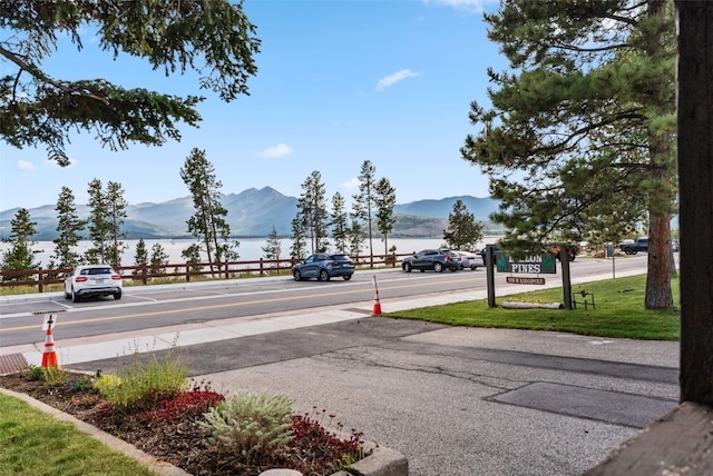 view of street featuring a mountain view