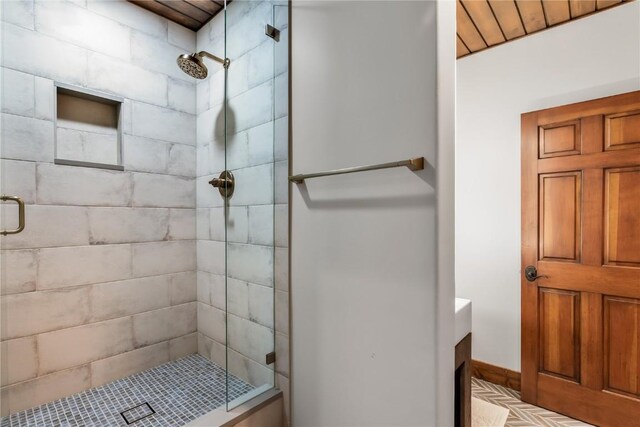 bathroom with walk in shower