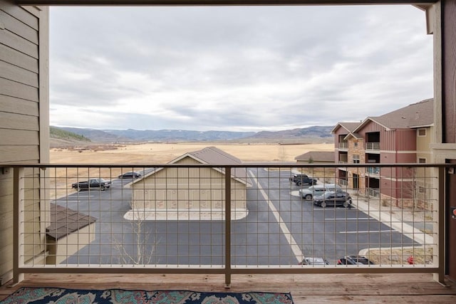 balcony with a mountain view