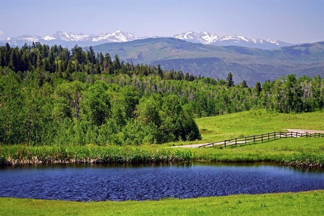 mountain view with a water view