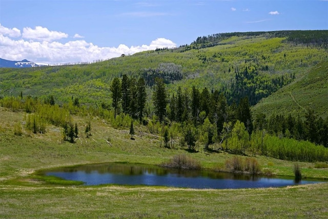 exterior space featuring a mountain view