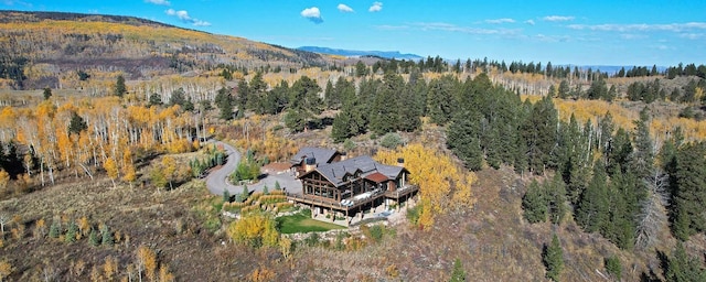 bird's eye view featuring a mountain view