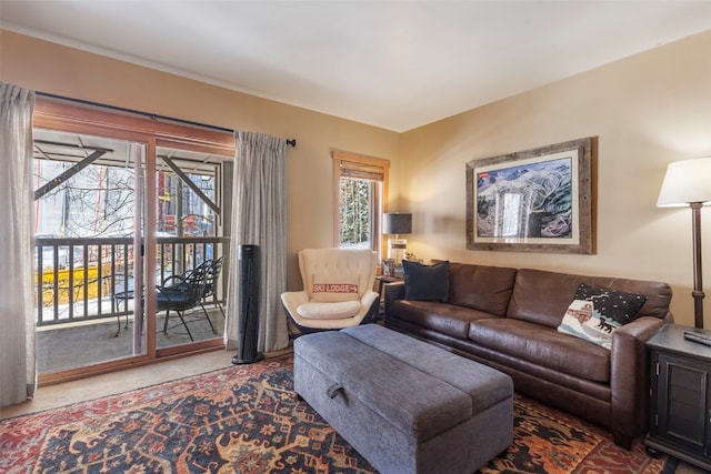 view of carpeted living room