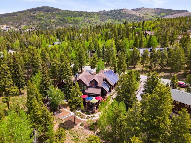 bird's eye view with a mountain view