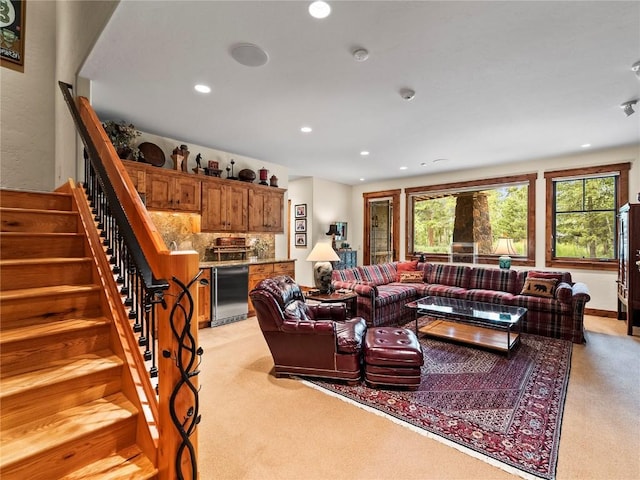 view of carpeted living room