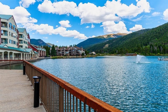 view of water feature with a mountain view