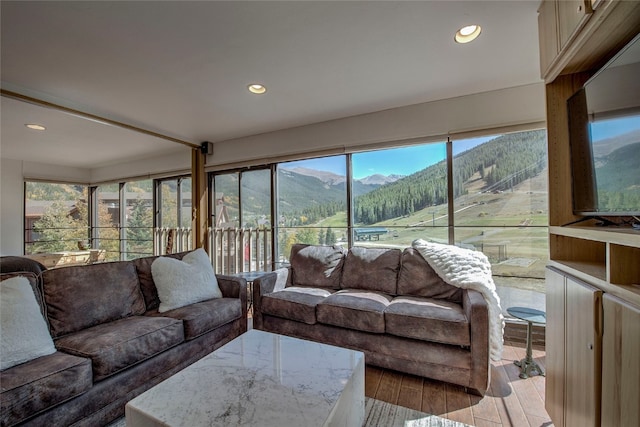 living room featuring light hardwood / wood-style floors