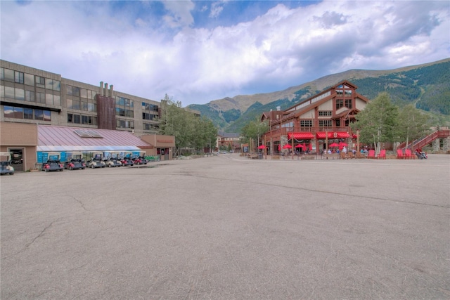 exterior space with a mountain view