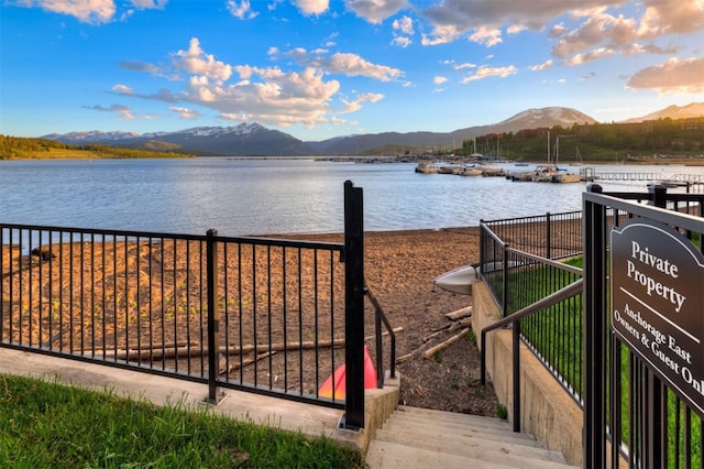 exterior space featuring a mountain view