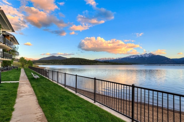 property view of water with a mountain view