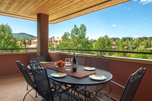 balcony with a mountain view