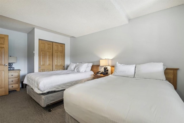 bedroom featuring carpet and a closet