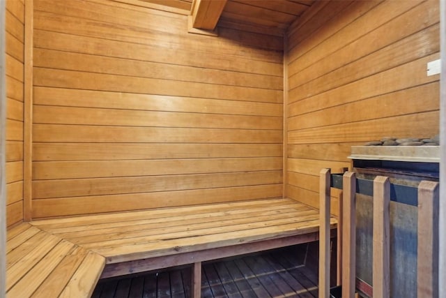 view of sauna