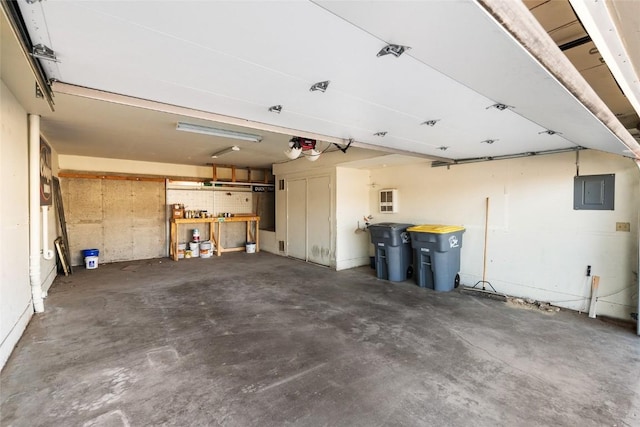 garage featuring electric panel