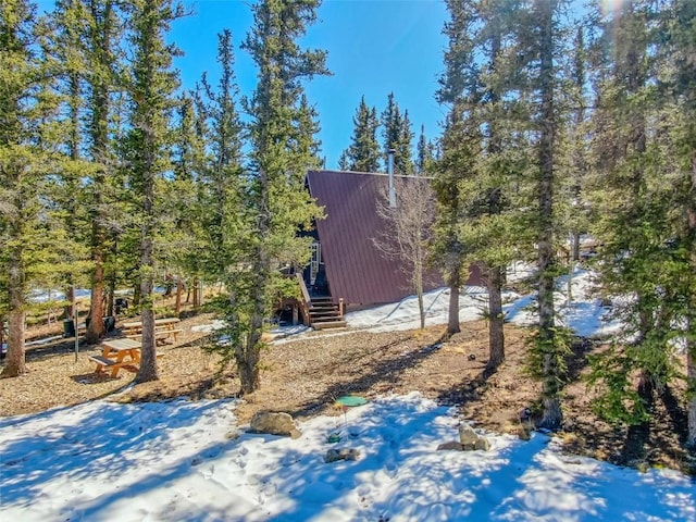 view of property exterior with metal roof