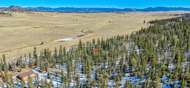 aerial view featuring a mountain view