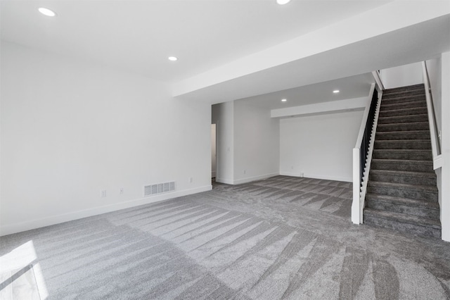 basement with carpet