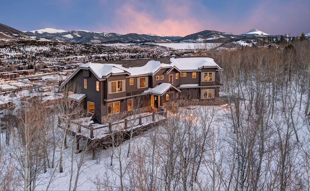 exterior space featuring a mountain view