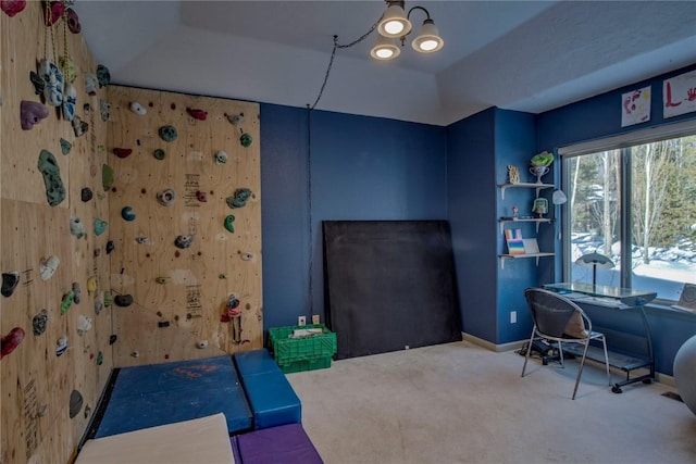 interior space with lofted ceiling