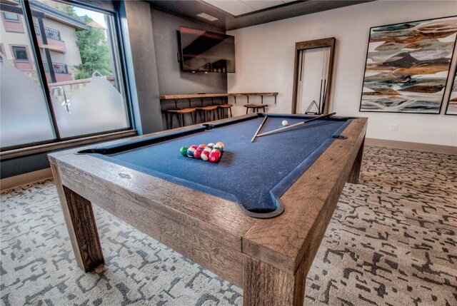 recreation room featuring billiards