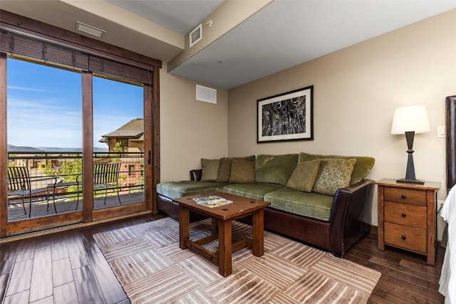 living room featuring hardwood / wood-style floors