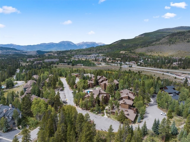 bird's eye view featuring a mountain view