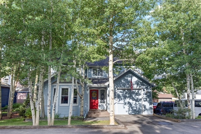 view of front facade with a garage