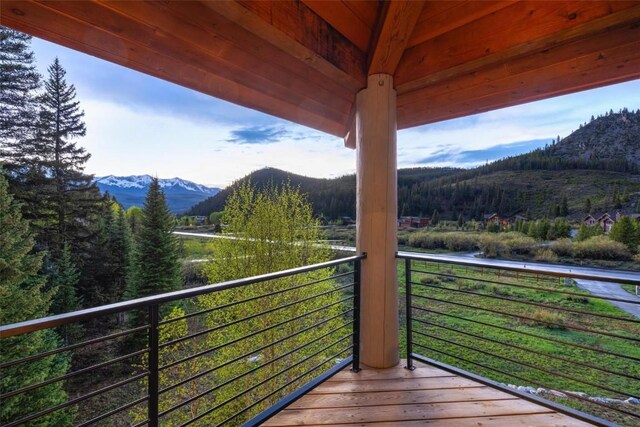 balcony with a mountain view