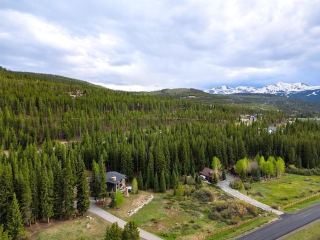 drone / aerial view with a mountain view