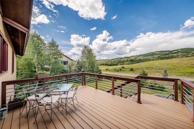 deck featuring a rural view