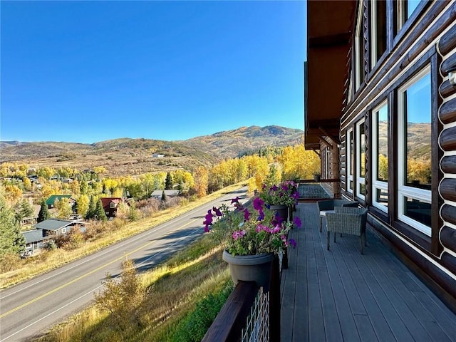 exterior space with a mountain view