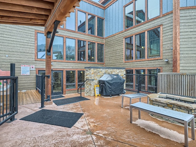 view of patio featuring area for grilling