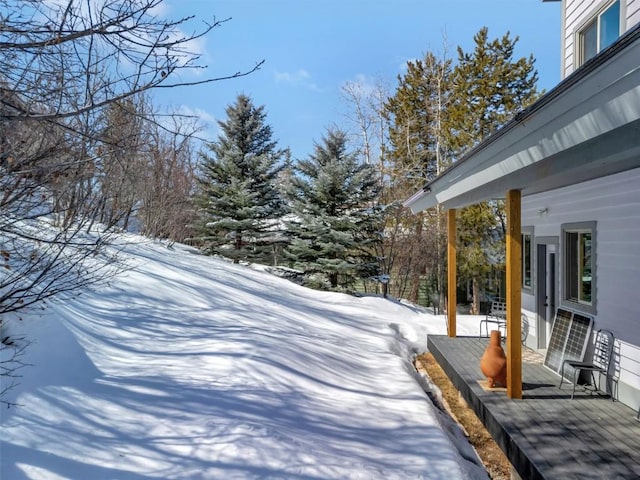 view of snowy yard