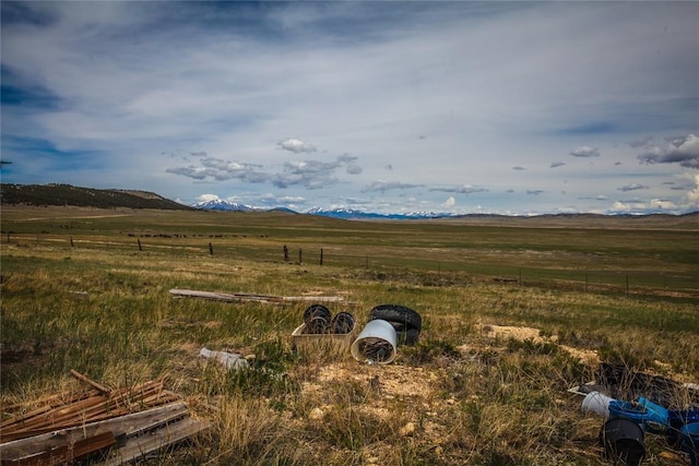 view of mountain feature featuring a rural view