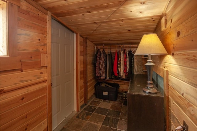 spacious closet with vaulted ceiling