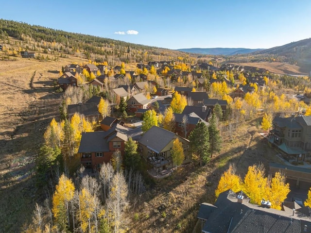 drone / aerial view with a mountain view