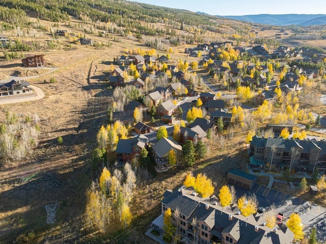 drone / aerial view with a mountain view