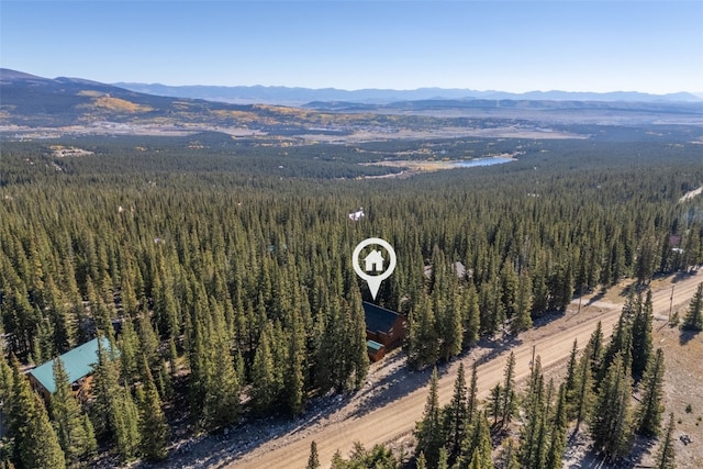 aerial view featuring a mountain view